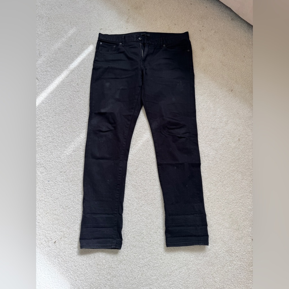 Uniqlo Slim Straight Black Selvedge Jeans